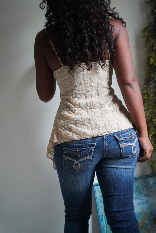 Cream Lace Fairy Babydoll Top