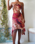 Y2K Boho Halter Strapless Dress