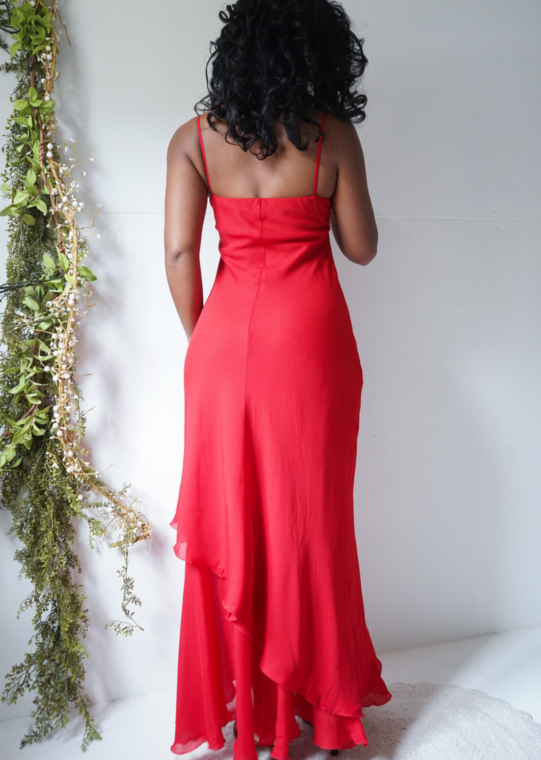 Y2K Bright Red Maxi Slip Dress
