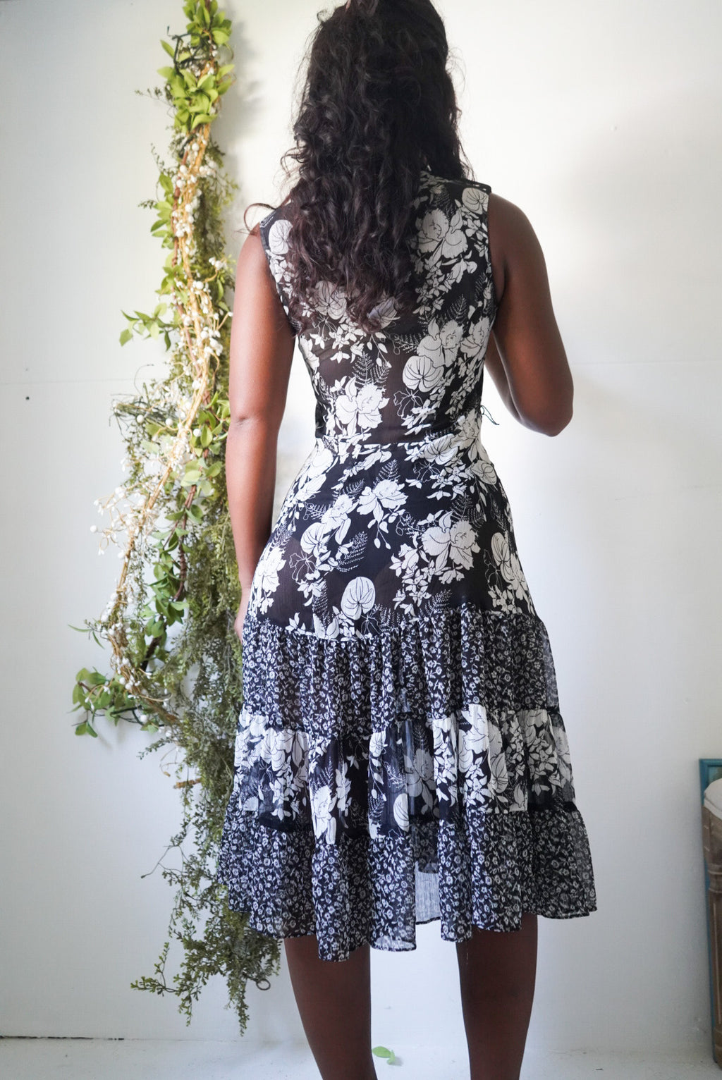 Y2K Monochrome Boho Sundress