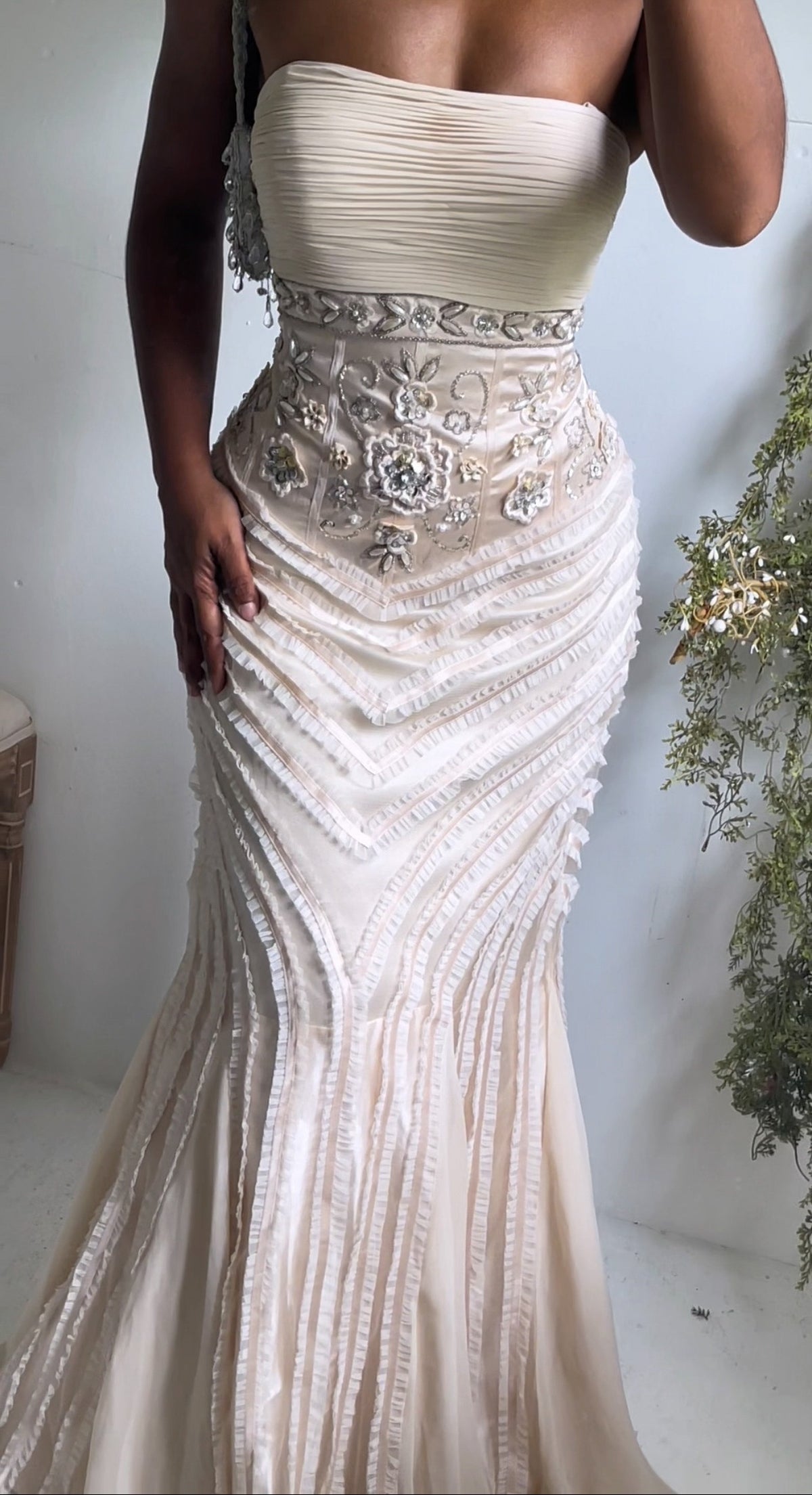 Rare Y2K Sue Wong Strapless Gown