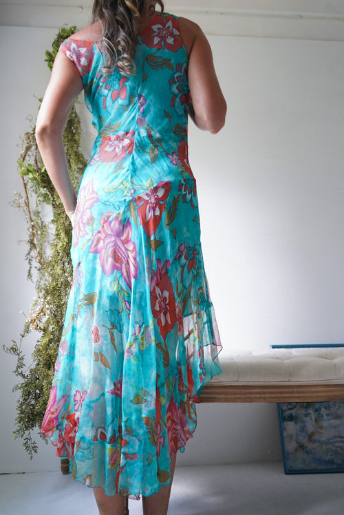 Y2k silk beaded dress