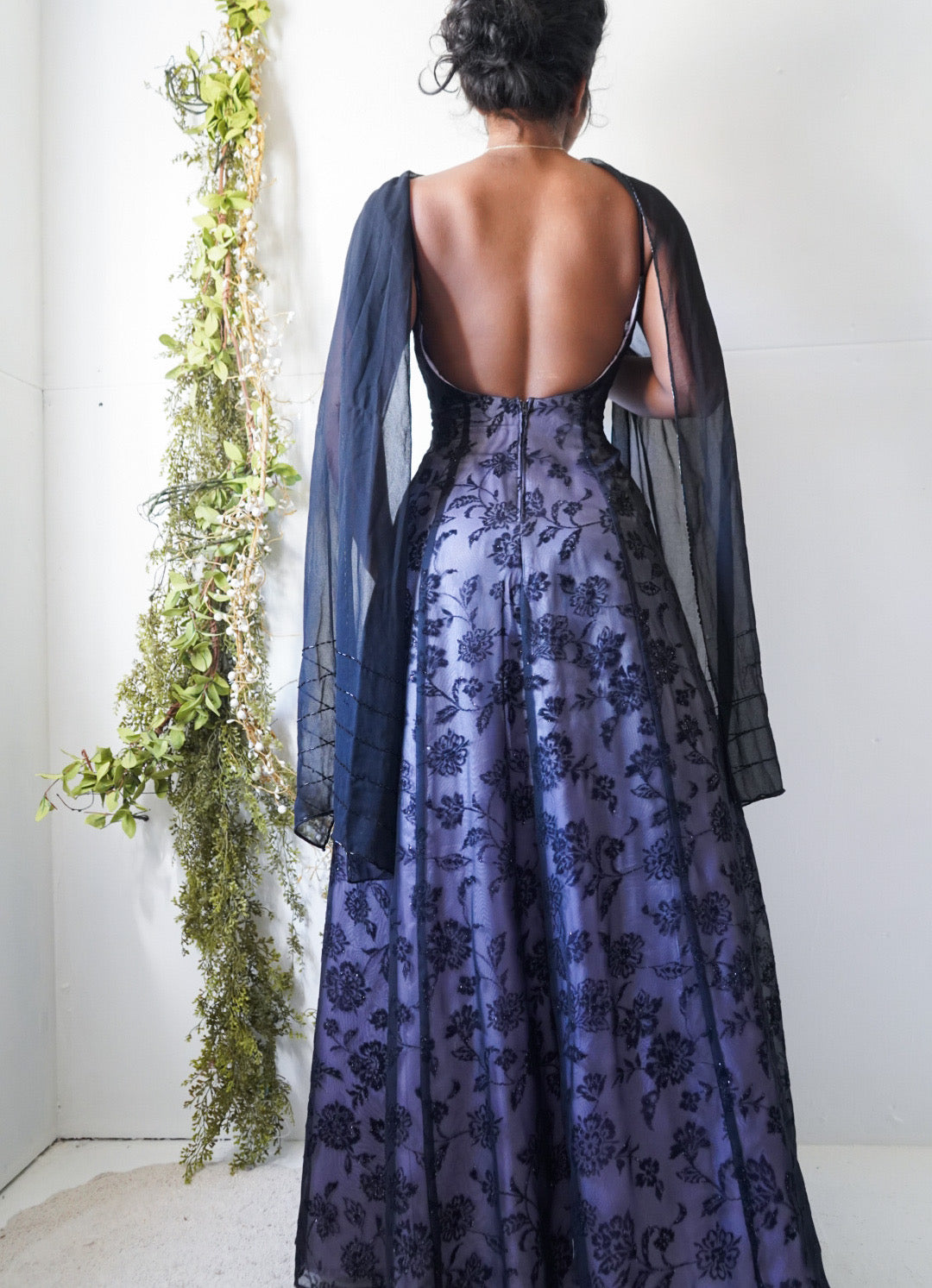 Y2K Vintage Lavender Layered Gown