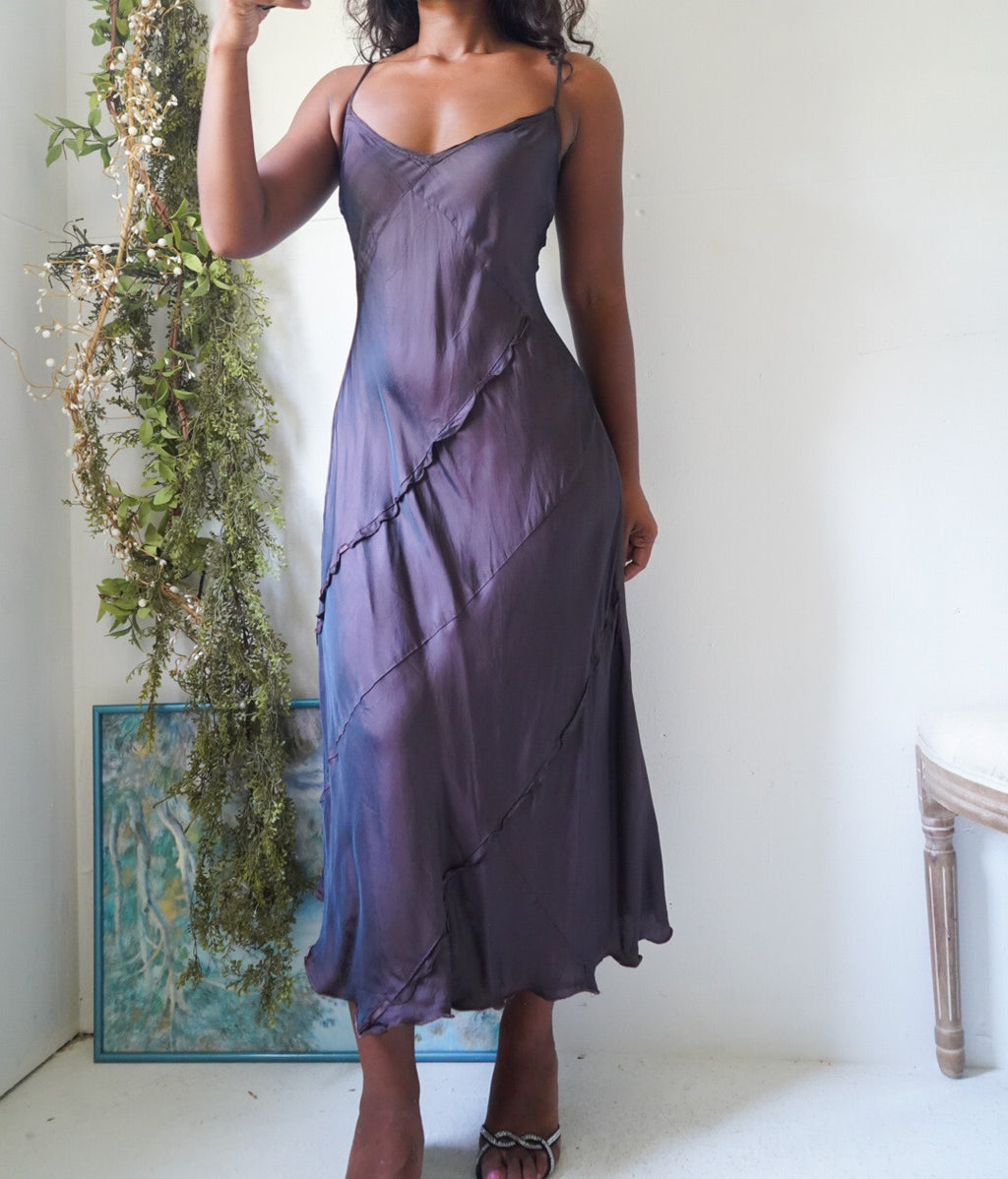 Rare Y2K Iridescent Satin Slip