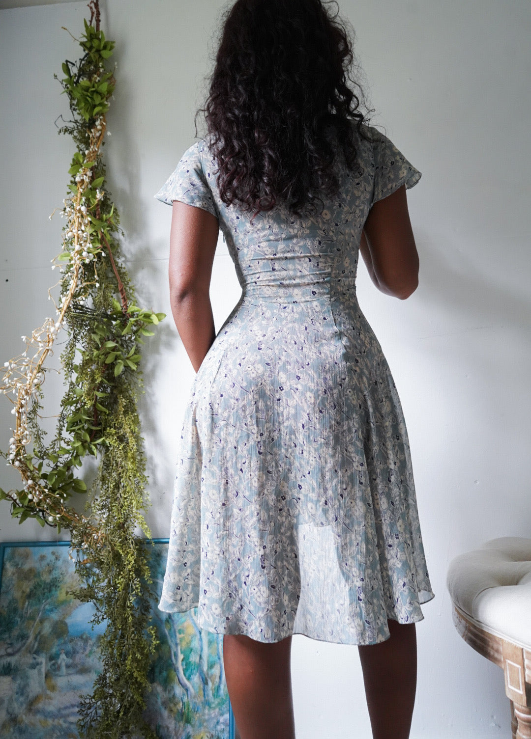 Y2K Floral Lace Trim Romantic Dress