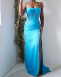 Y2K Turquoise Beaded Jasmine Gown
