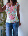 Y2K Romantic Butterfly Crinkle Top