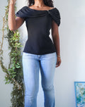 Y2K Black Off the Shoulder Top