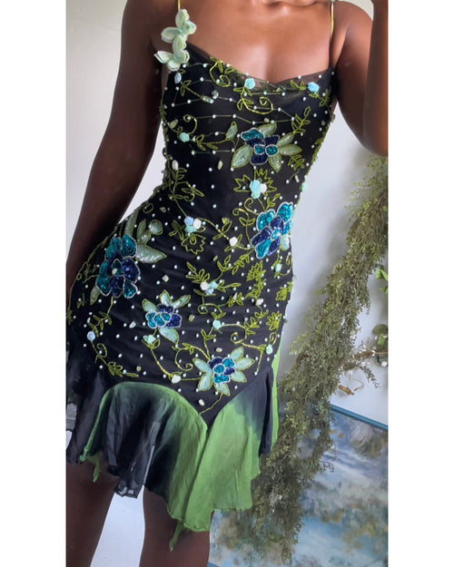Y2K Reworked Handmade Butterfly Fairy Mini Dress