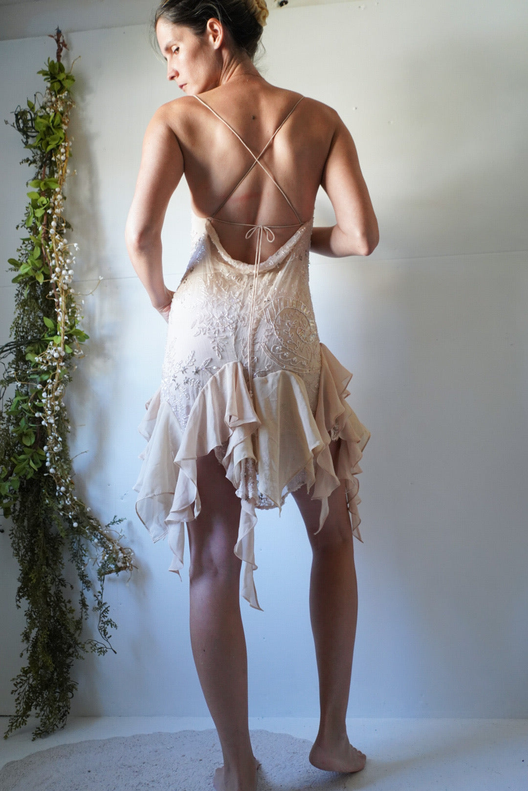 Y2k Reworked Beaded Fairy Mini Dress