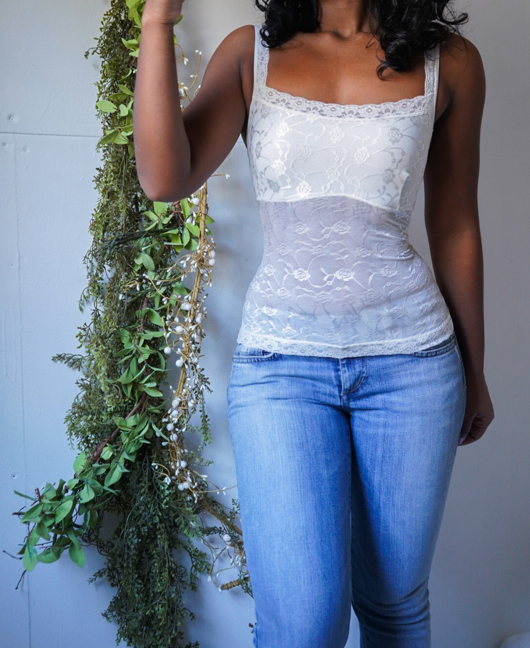 Y2K White Coquette Cami