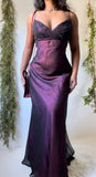 Vintage Late 90’s Fuchsia/Black Layered Gown (M)