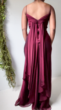 Vintage 90’s Flowy Crimson Evening Dress (M/L)