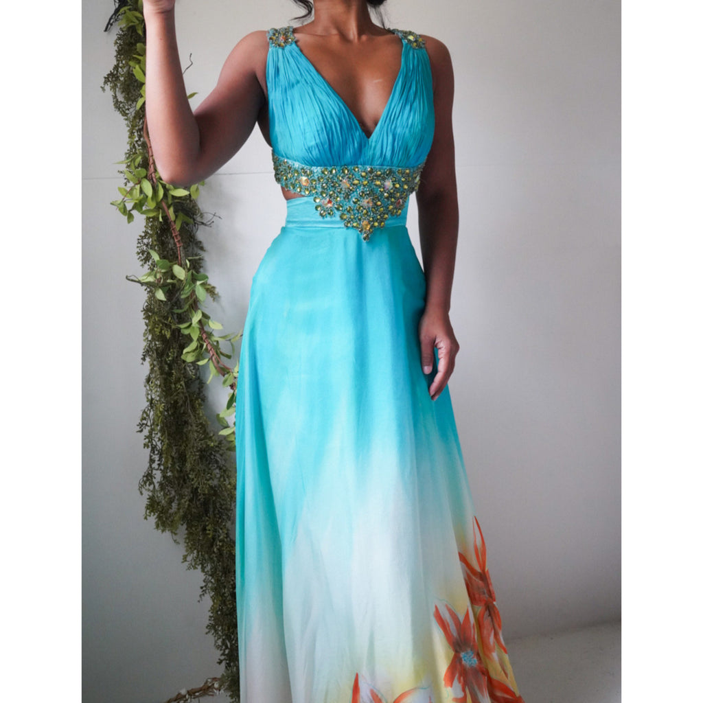 Watercolor Floral Fairy Gown