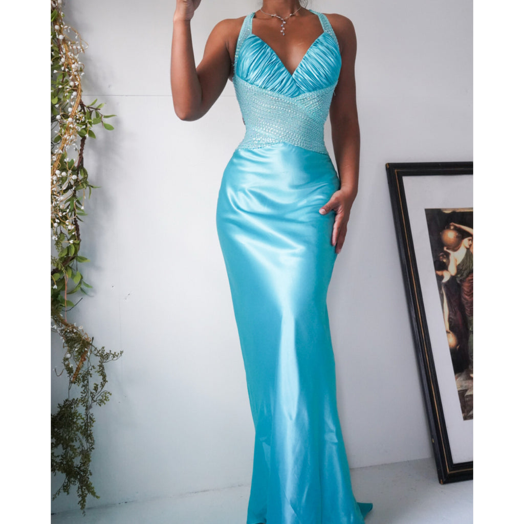 Low Back Mermaid Satin Gown
