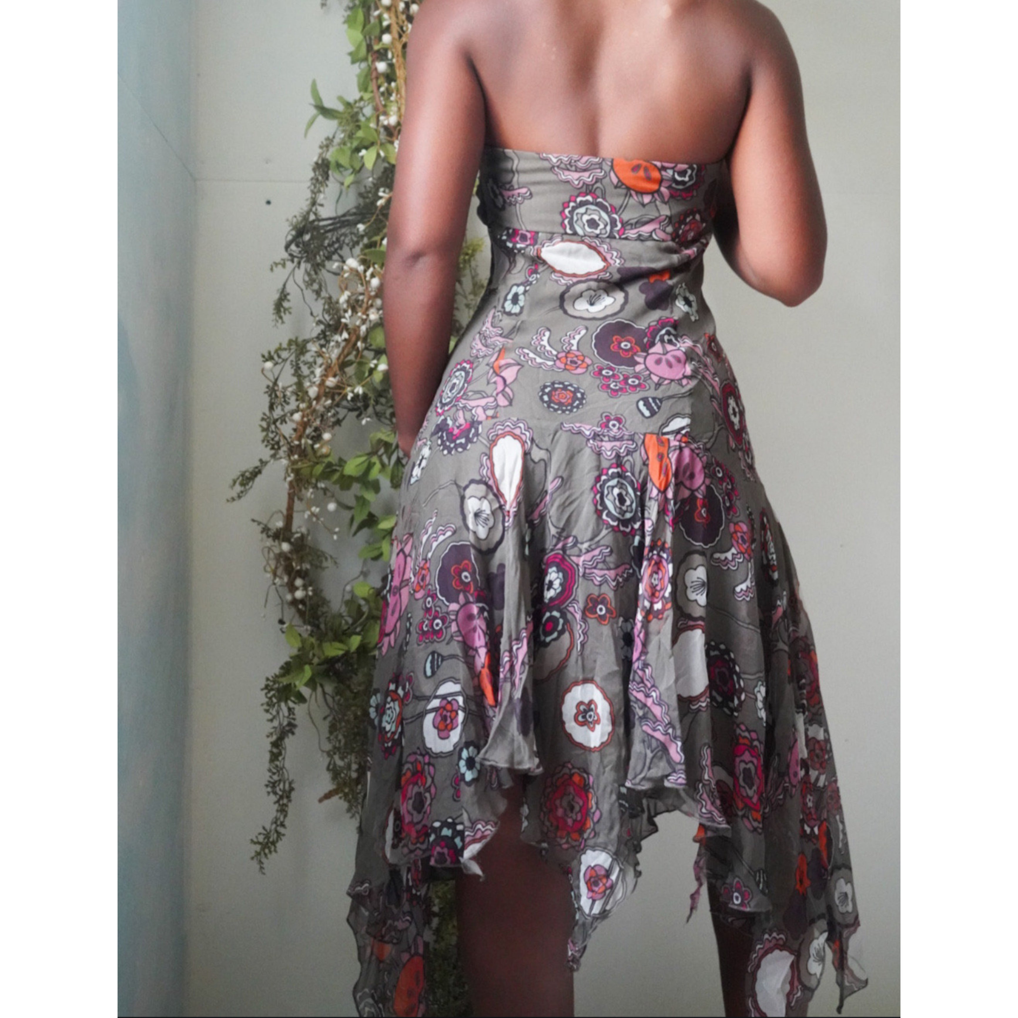 Boho Fairy Strapless Silk Dress