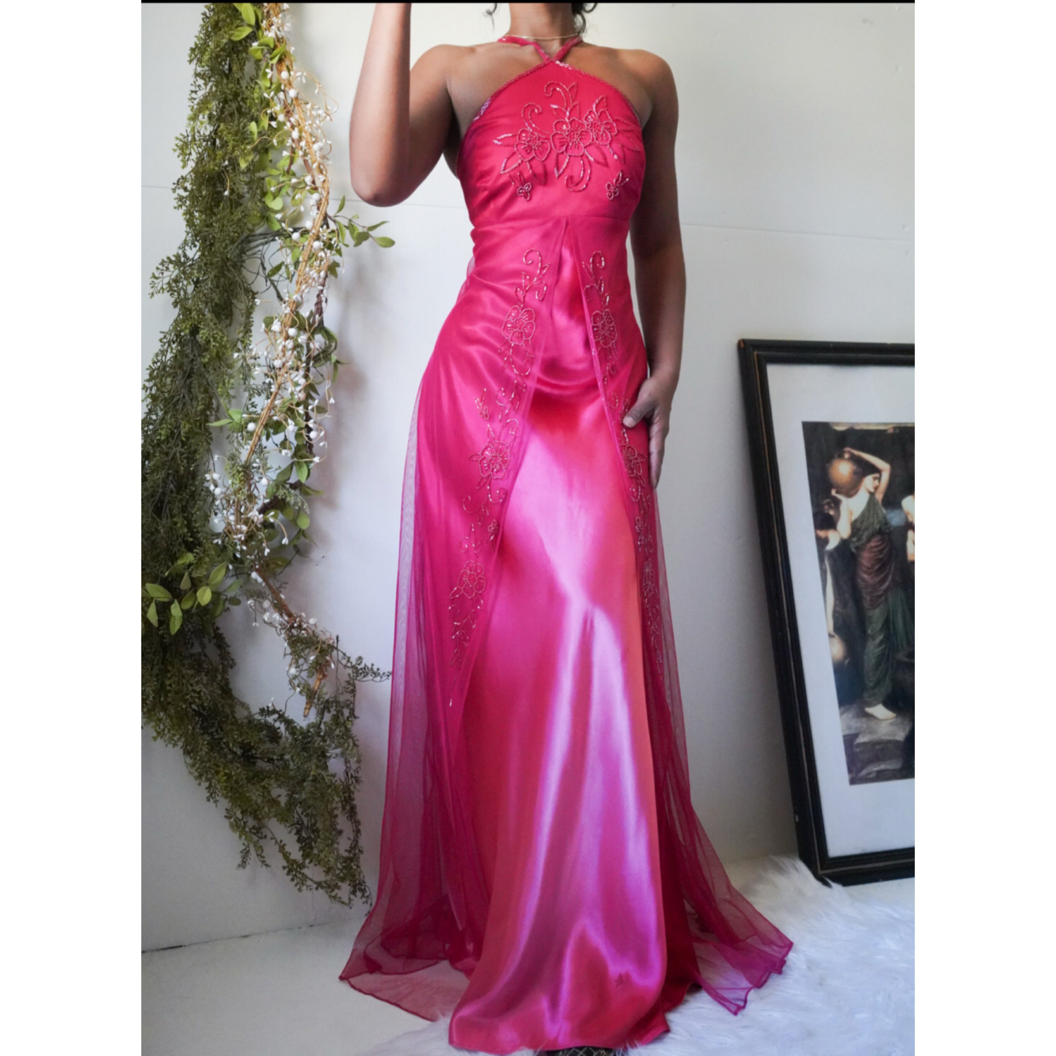 90s-red-ombre-beaded-tulle-layered-gown-image