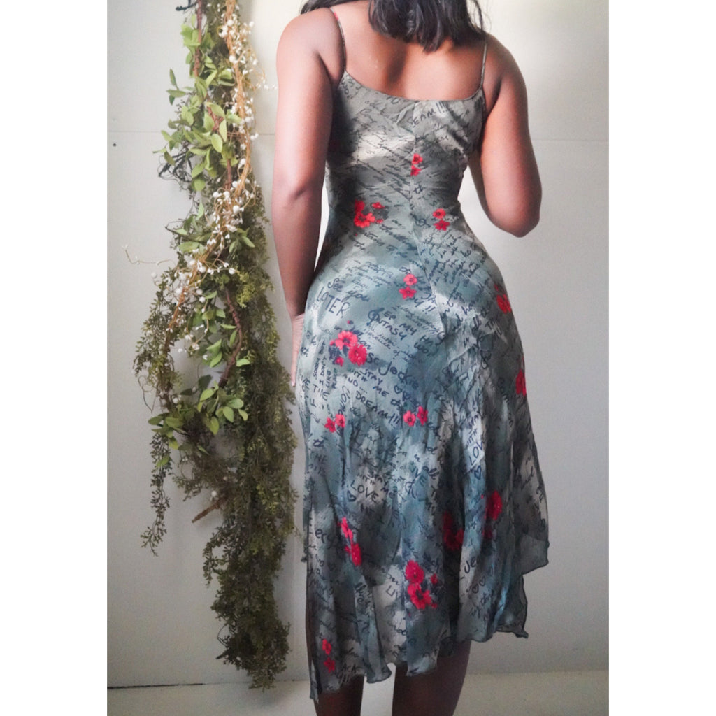 90’s Abstract Script Slip Dress