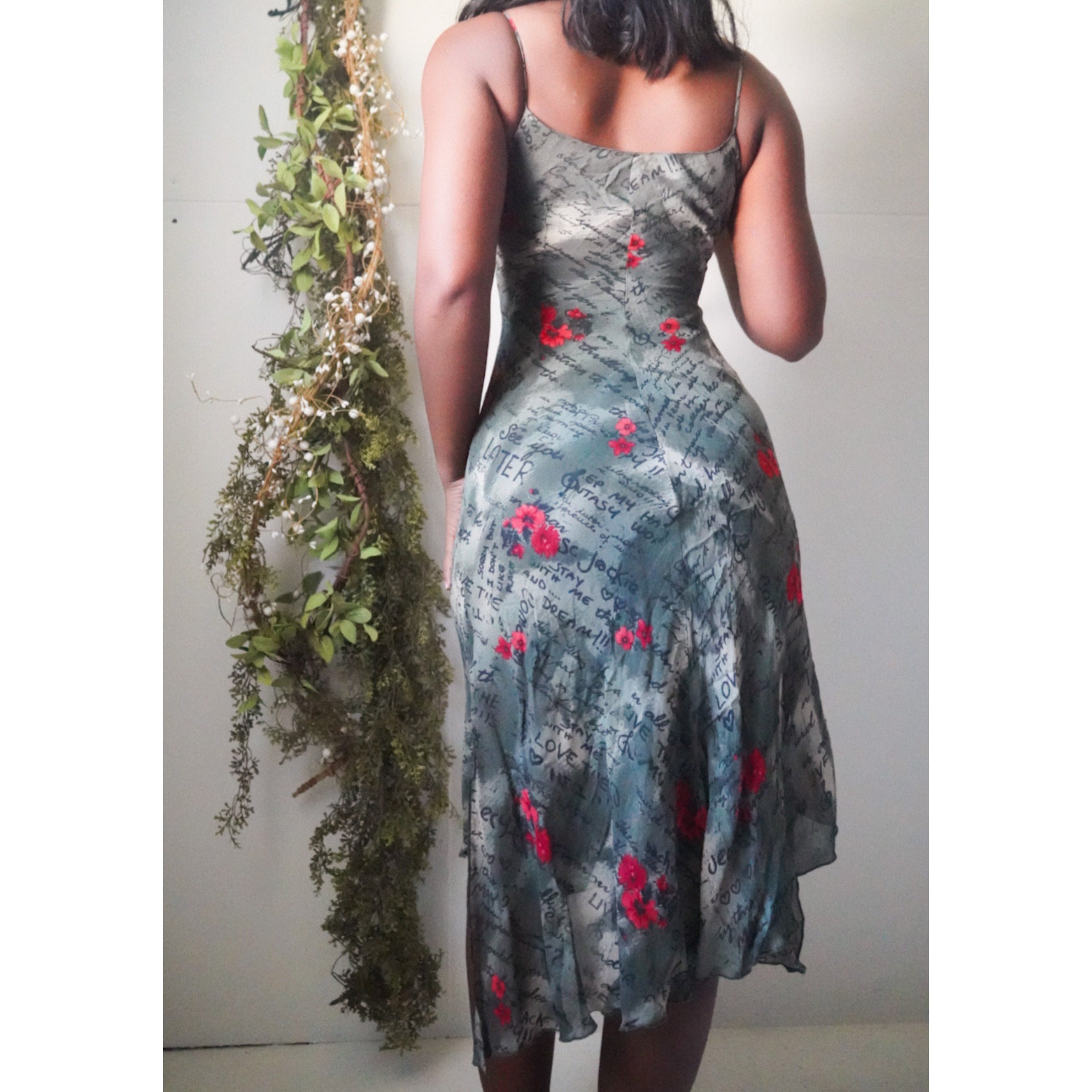 90’s Abstract Script Slip Dress