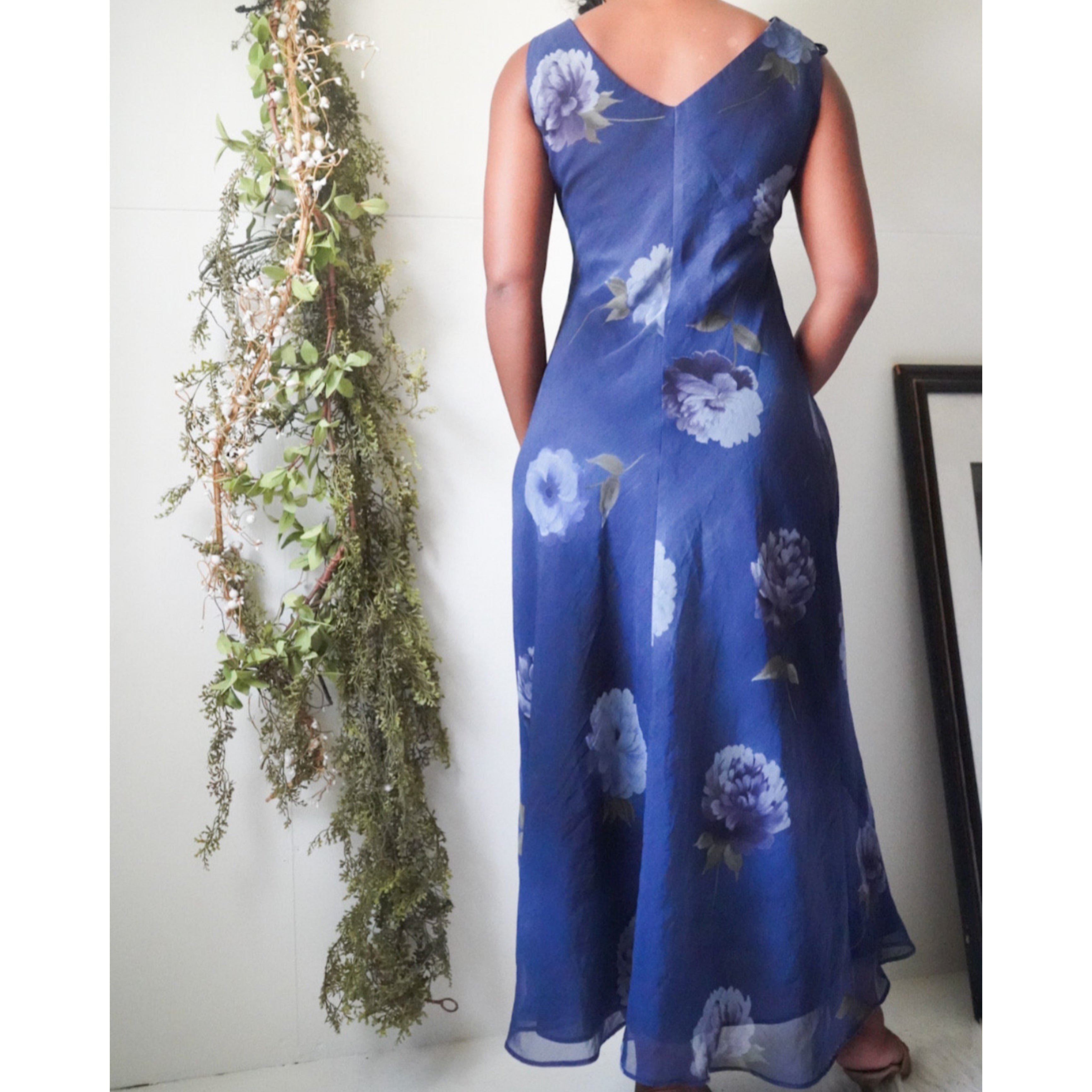 Blue Floral Maxi Dress