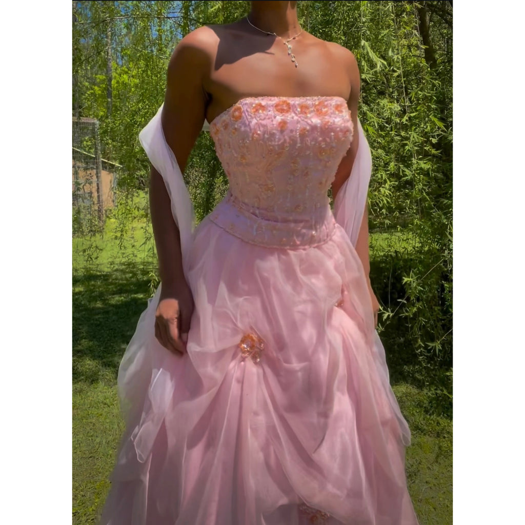 Strapless Fairy Princess Baby Pink Gown