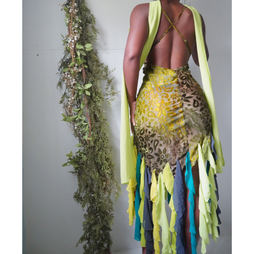 Beaded Bright Forest Fairy Dress