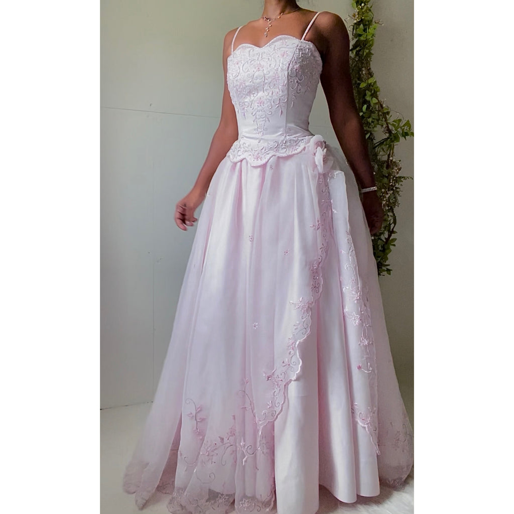 Pastel Pink Beaded Gown