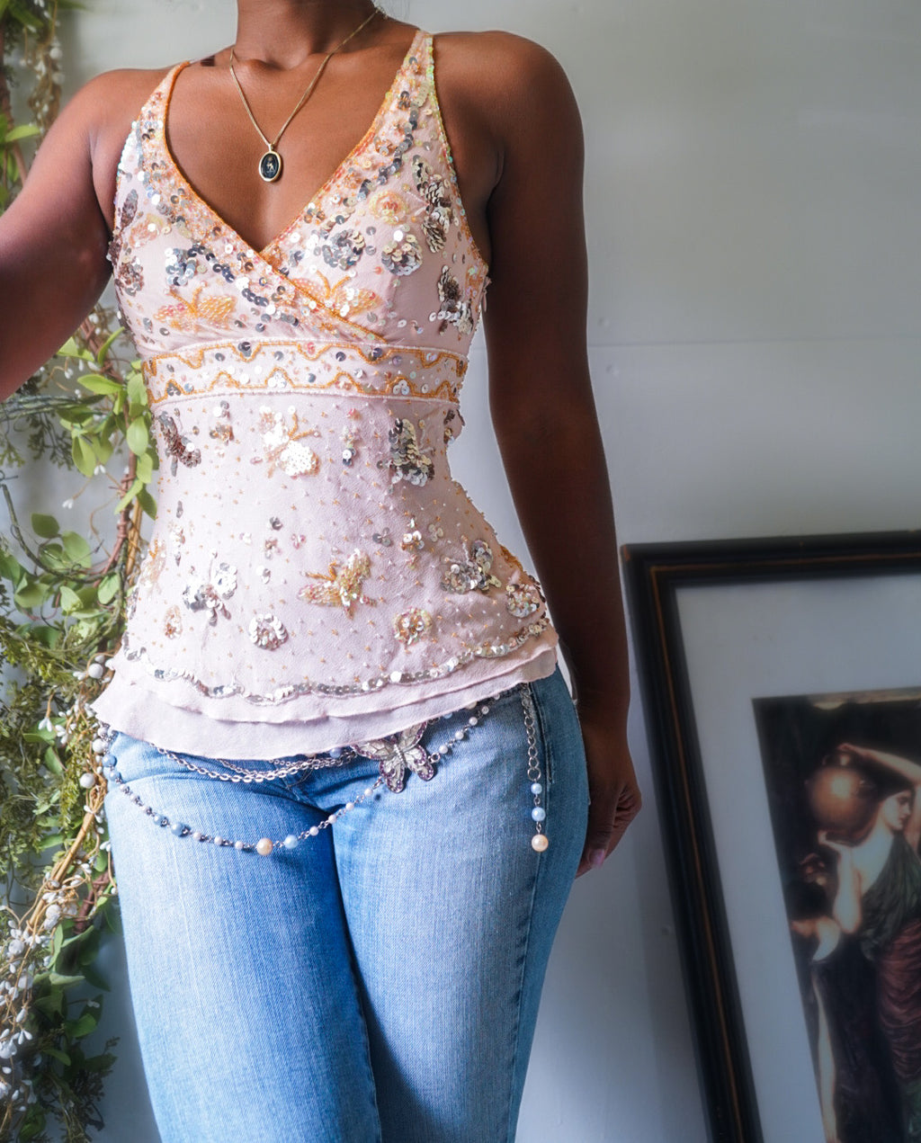 Pastel Pink Butterfly Silk Fairy Top