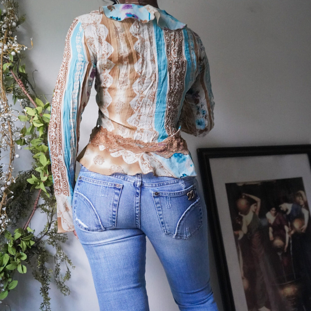 Ruffle Wrap Front Top
