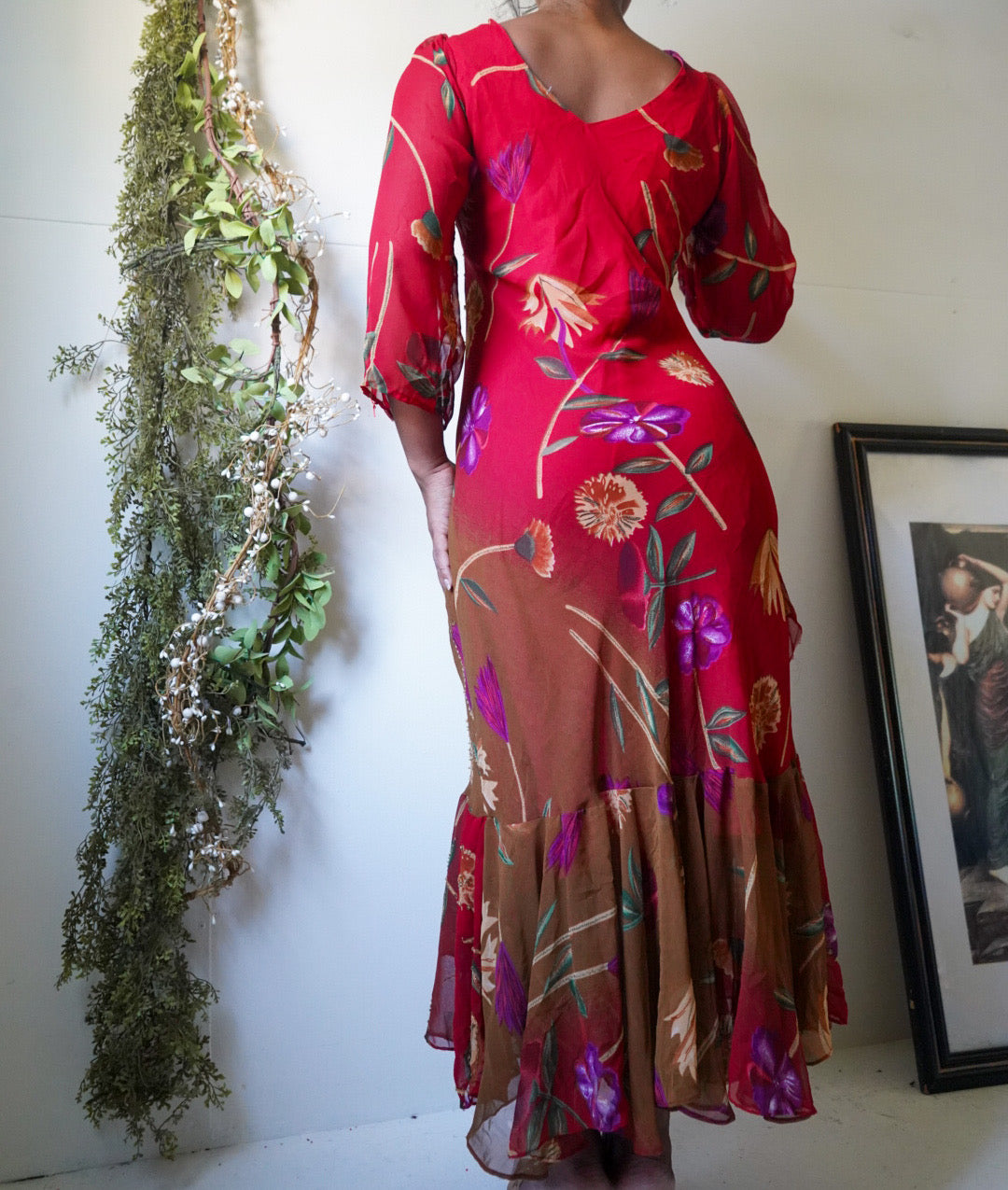 Boho Floral Beaded Dress