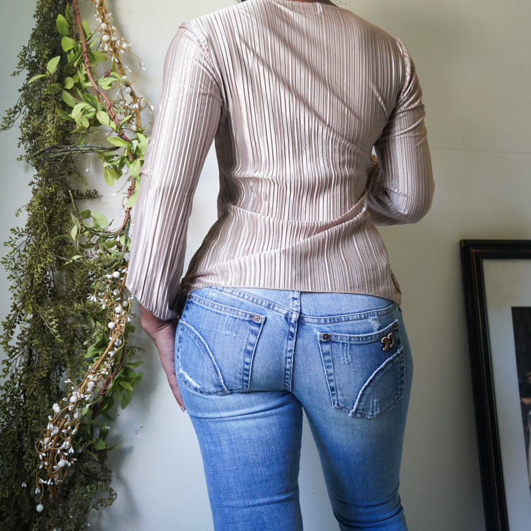 Champagne Pleat Layered Top