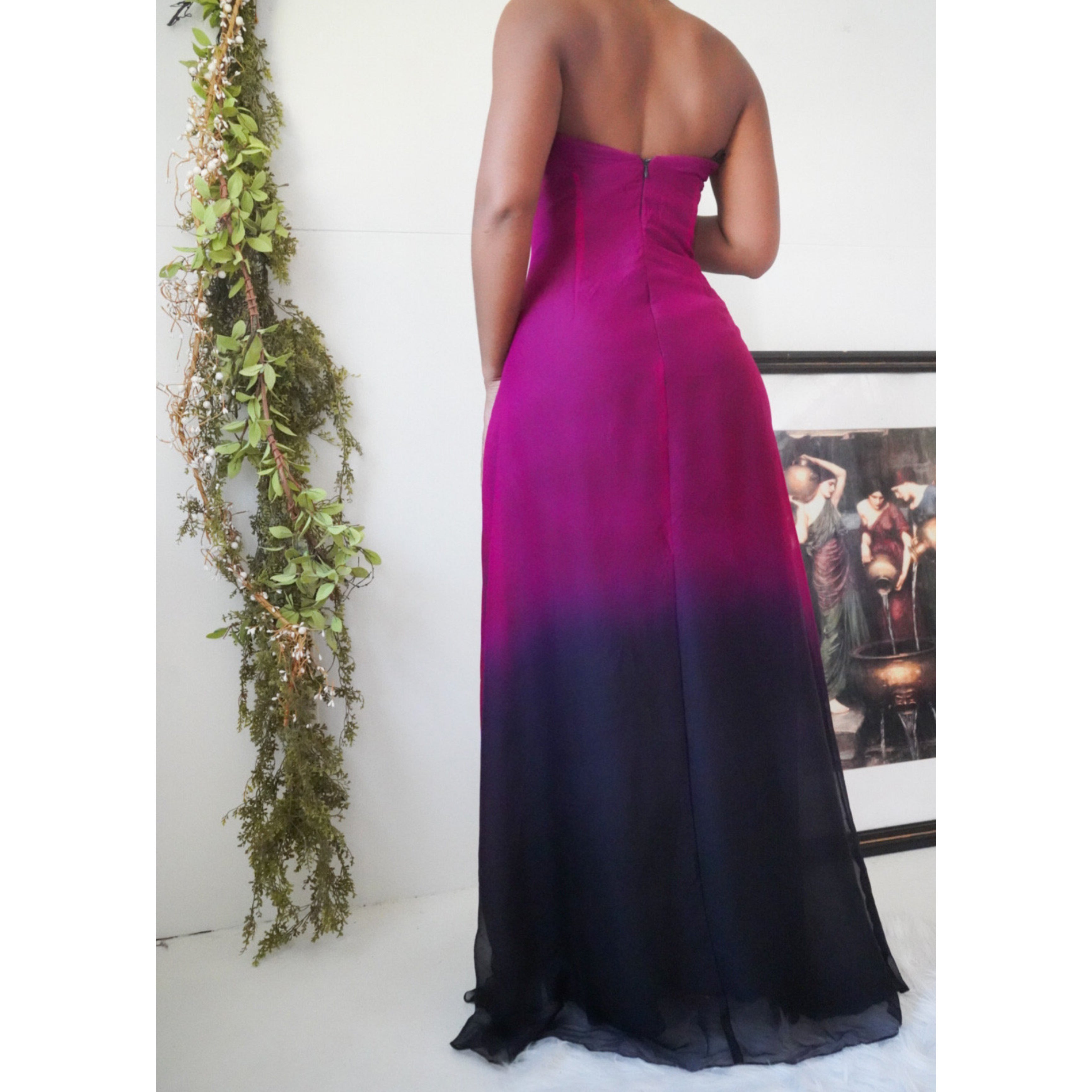 Ombre Strapless Silk Fairy Gown