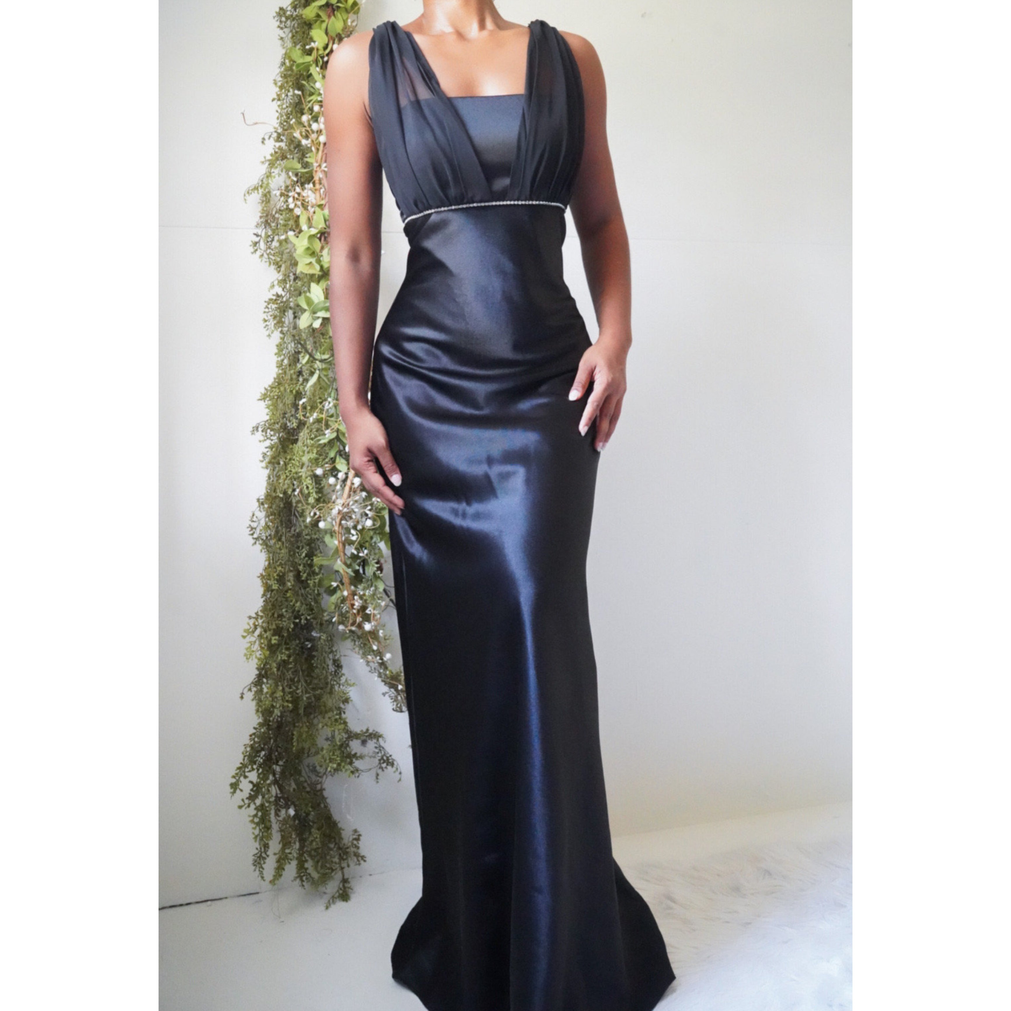 Satin Black Formal Dress