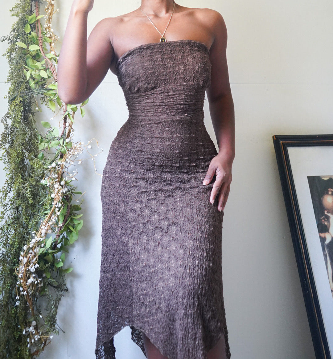 Lace Boho Fairy Strapless Dress