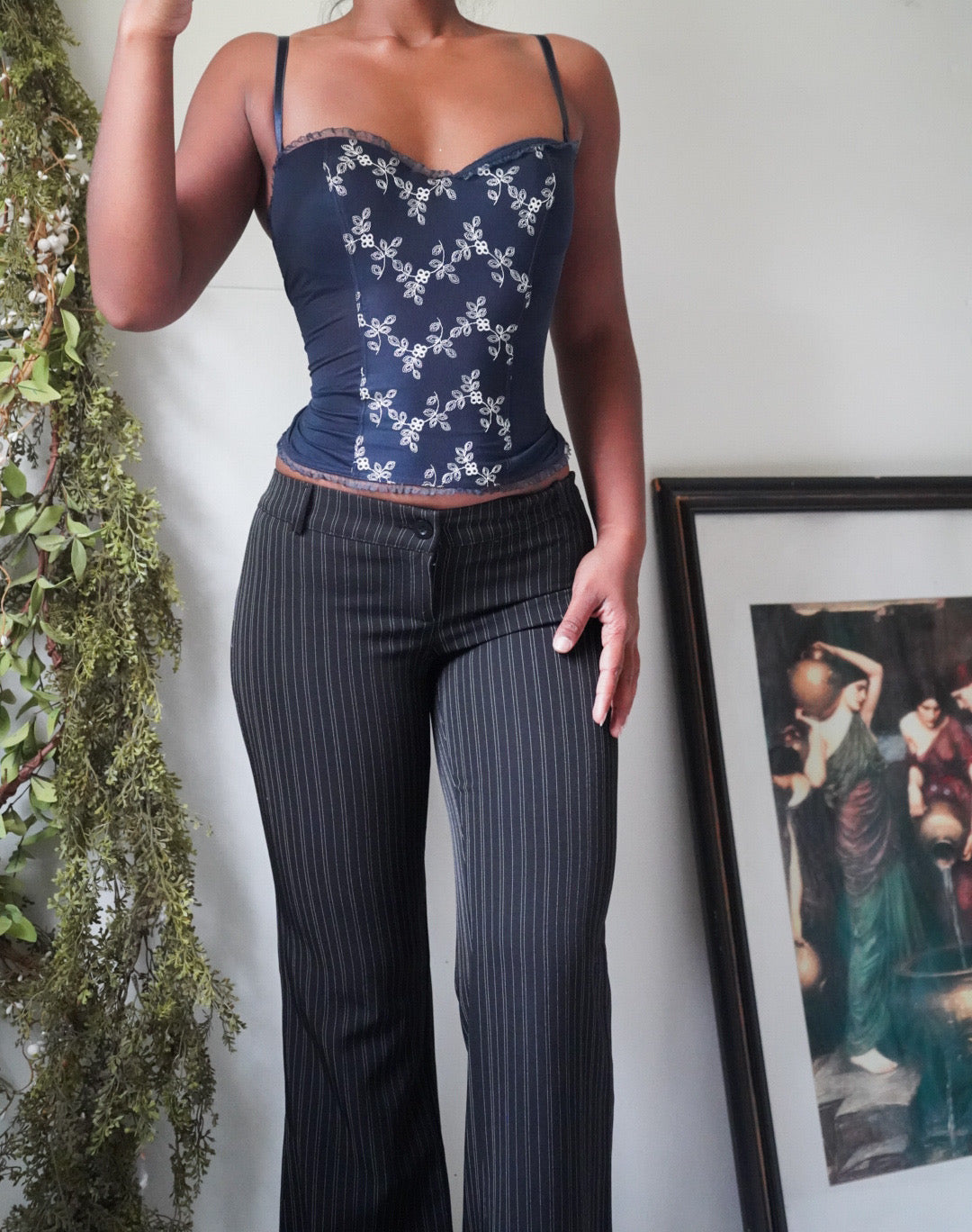 navy-embroidered-detail-bustier-cami-image
