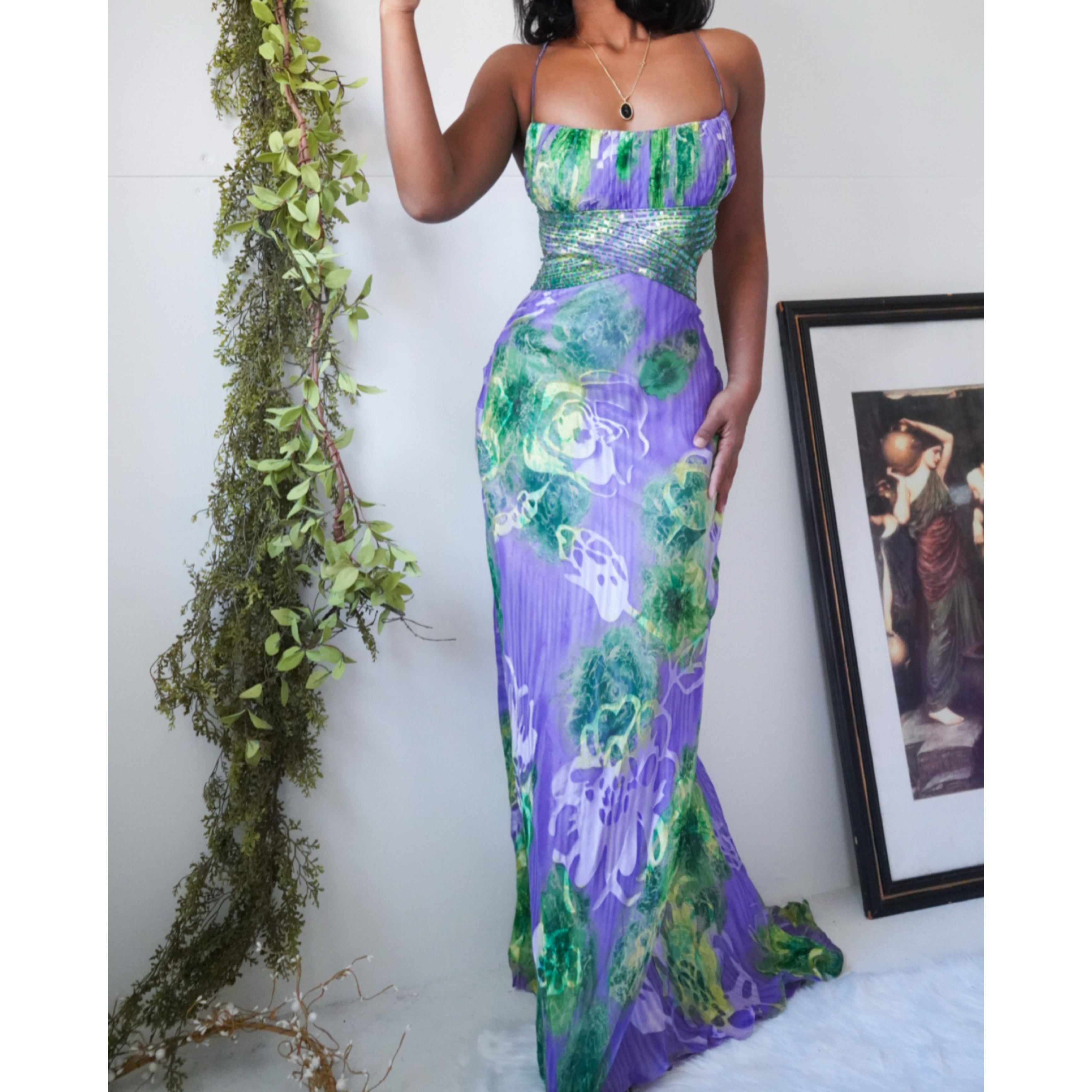 burnout-purple-and-green-floral-milkmaid-bust-fairy-gown-image