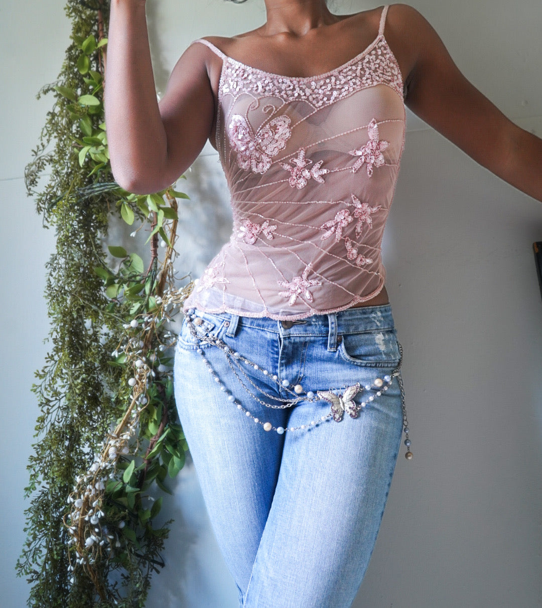 baby-pink-butterfly-mesh-cami-image