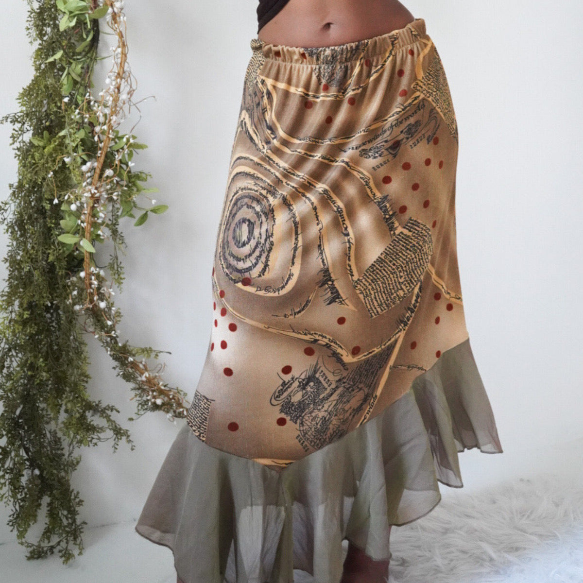 Abstract Novelty Print Skirt
