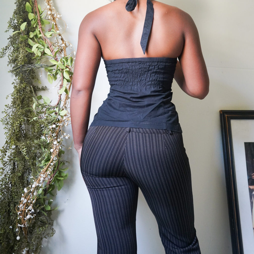 Black Halter Vest Top