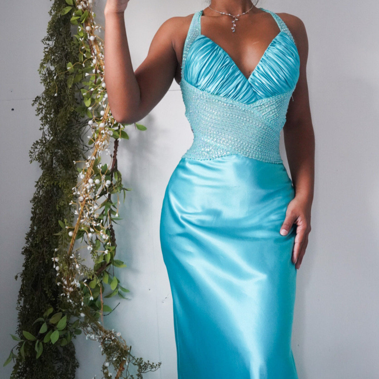 Low Back Mermaid Satin Gown