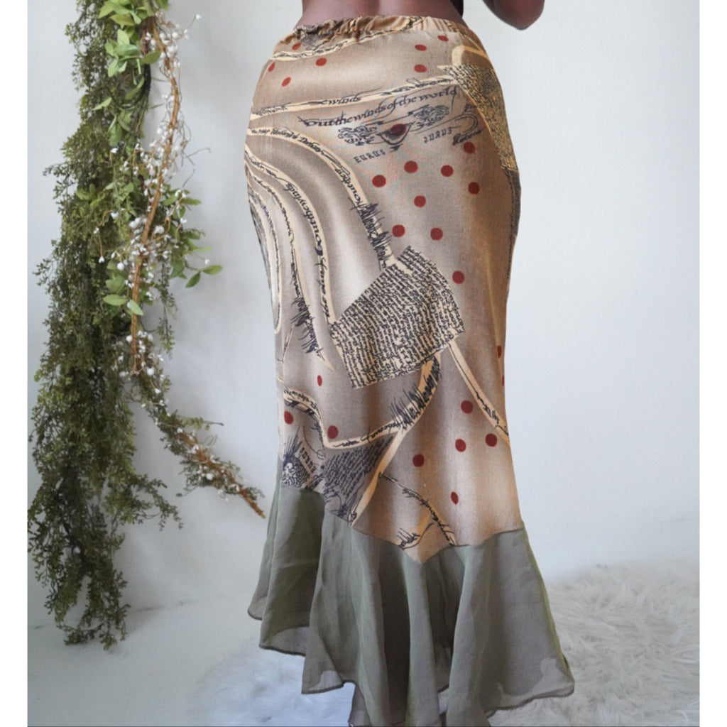 Abstract Novelty Print Skirt