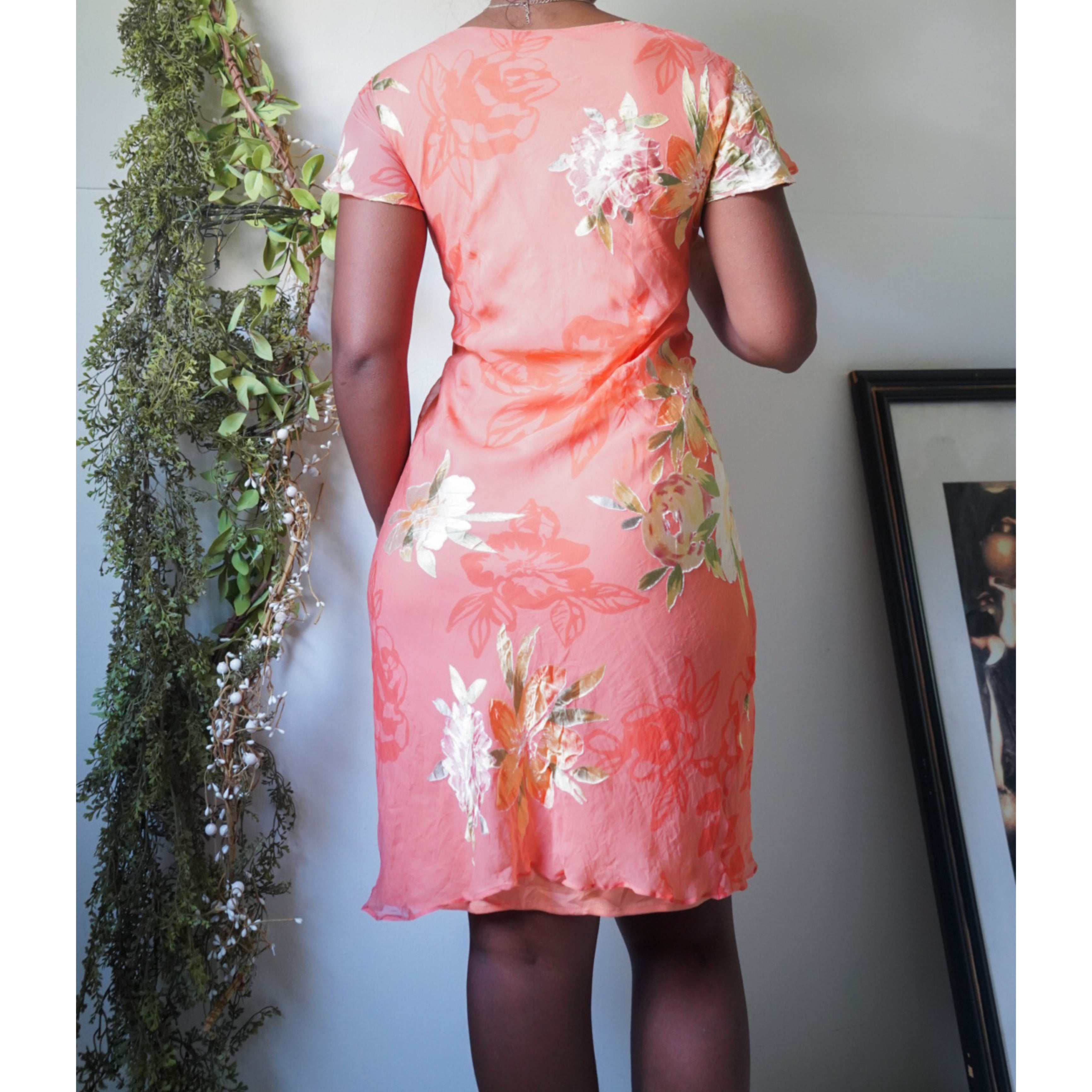 Coral Orange Burnout Dress