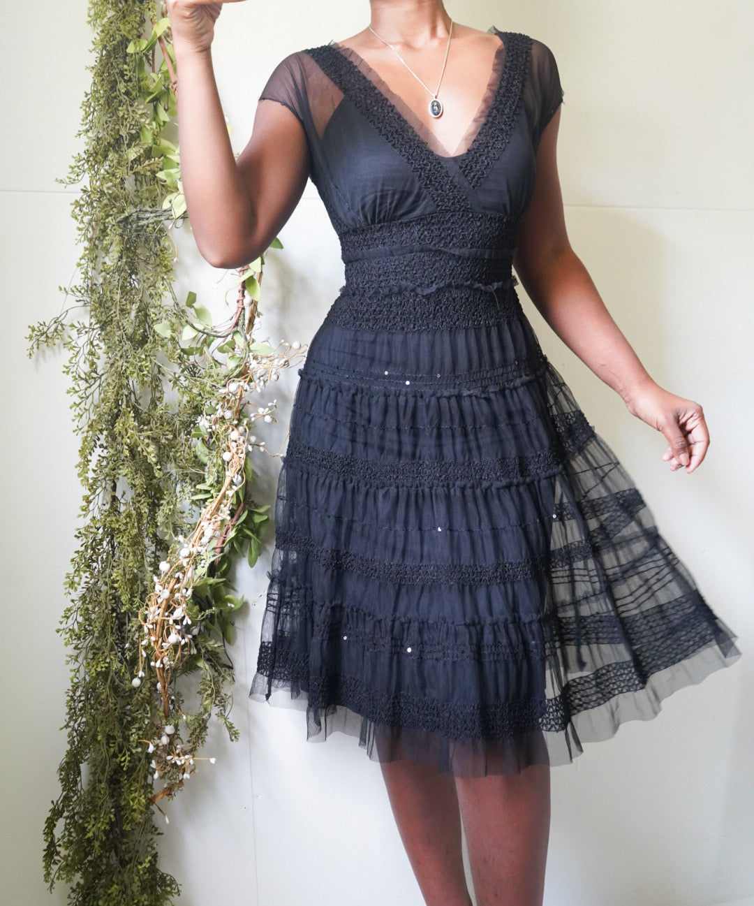 Boho Sequin Shirred Waist Dress
