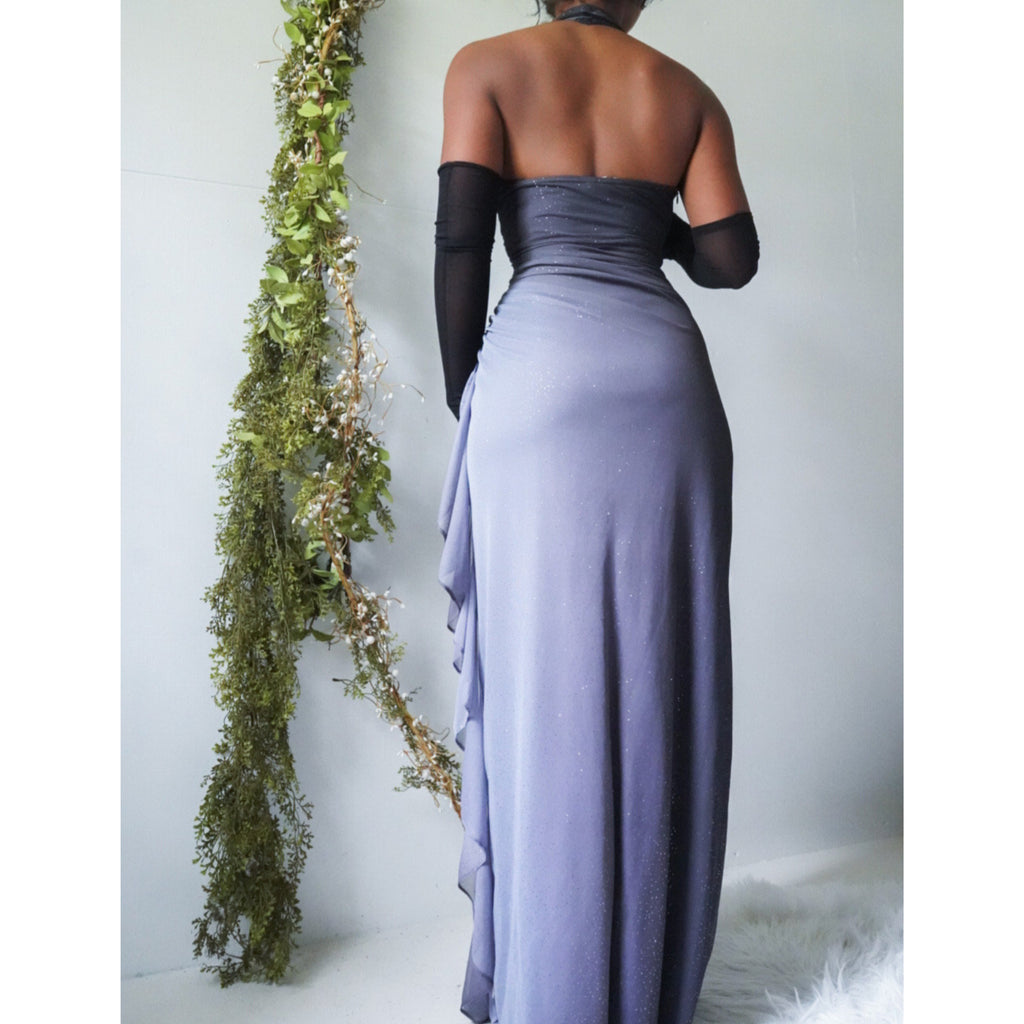 Gray Gradient Glitter Gown