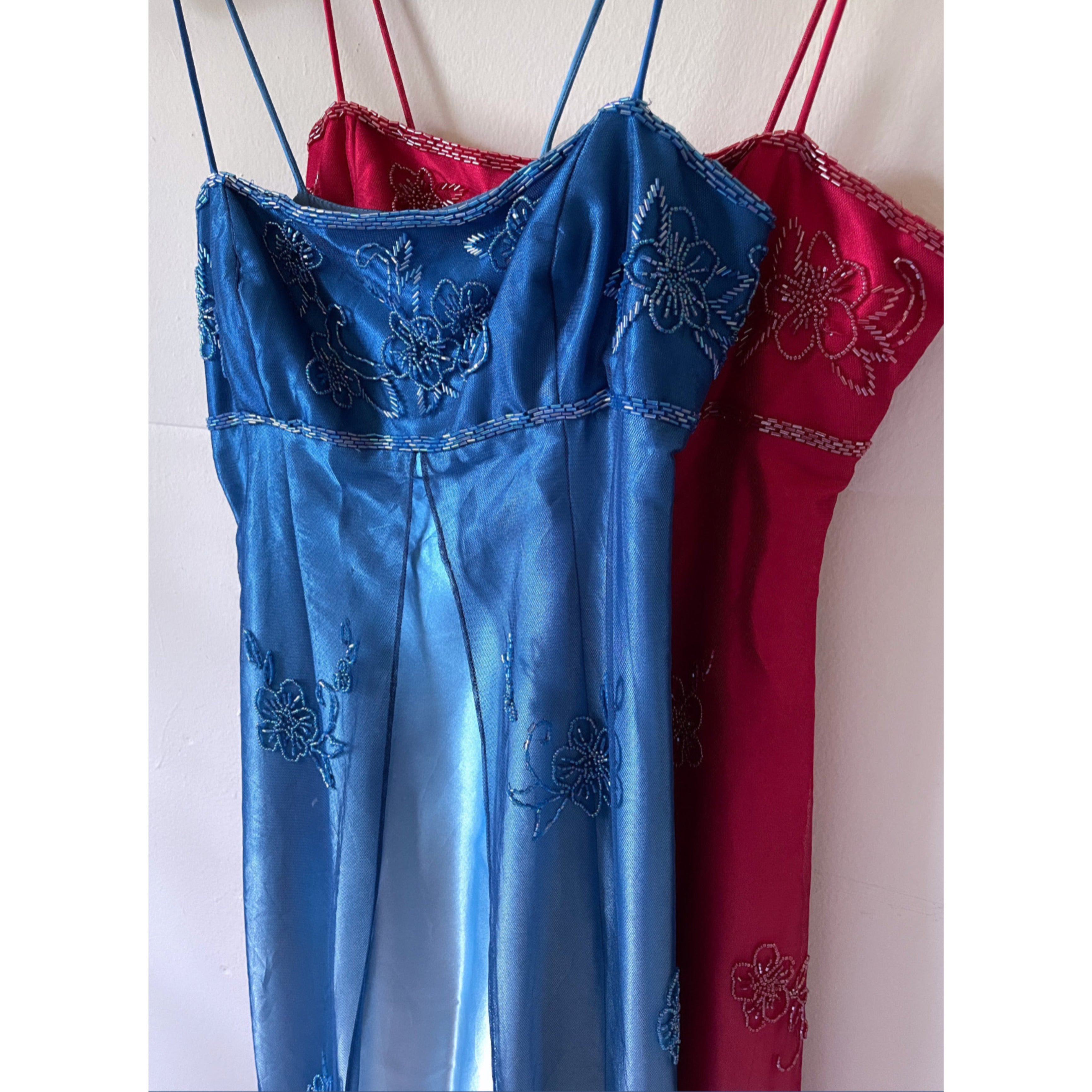beaded split front gown size