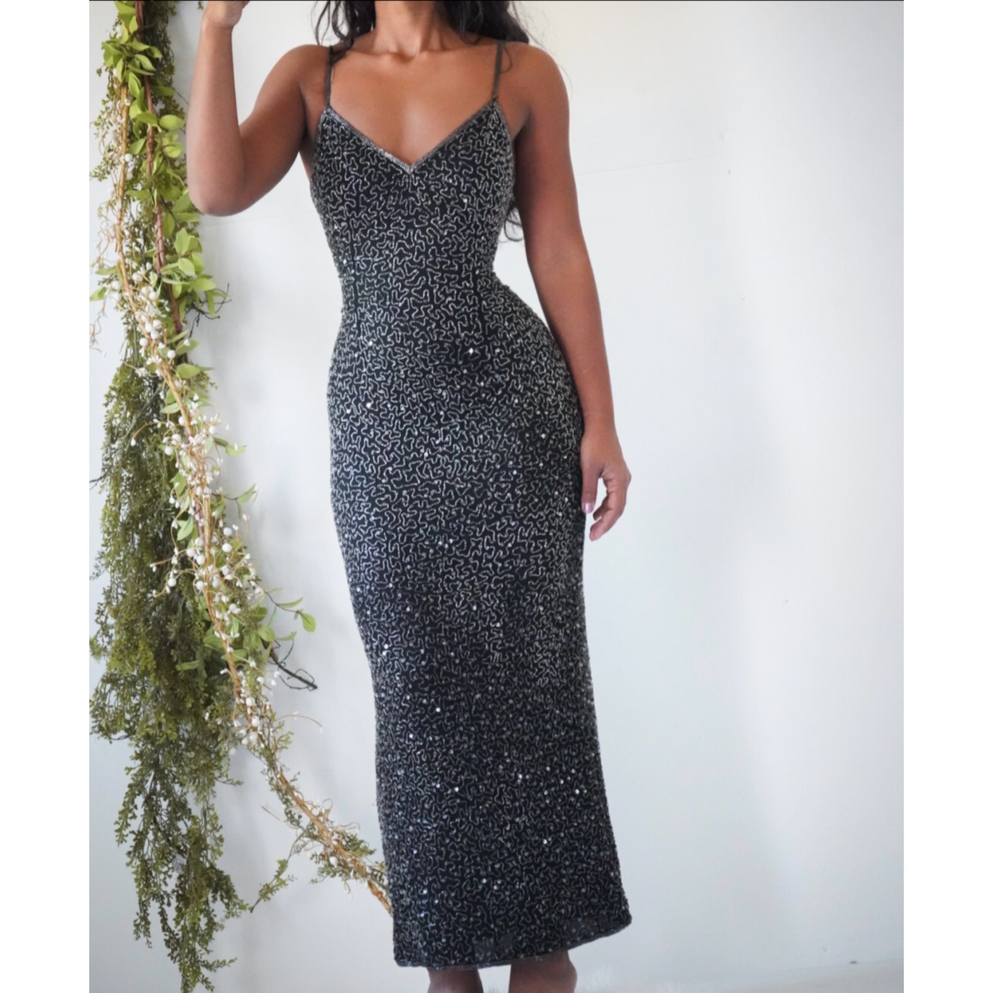 90’s Silk Fully Beaded Gown