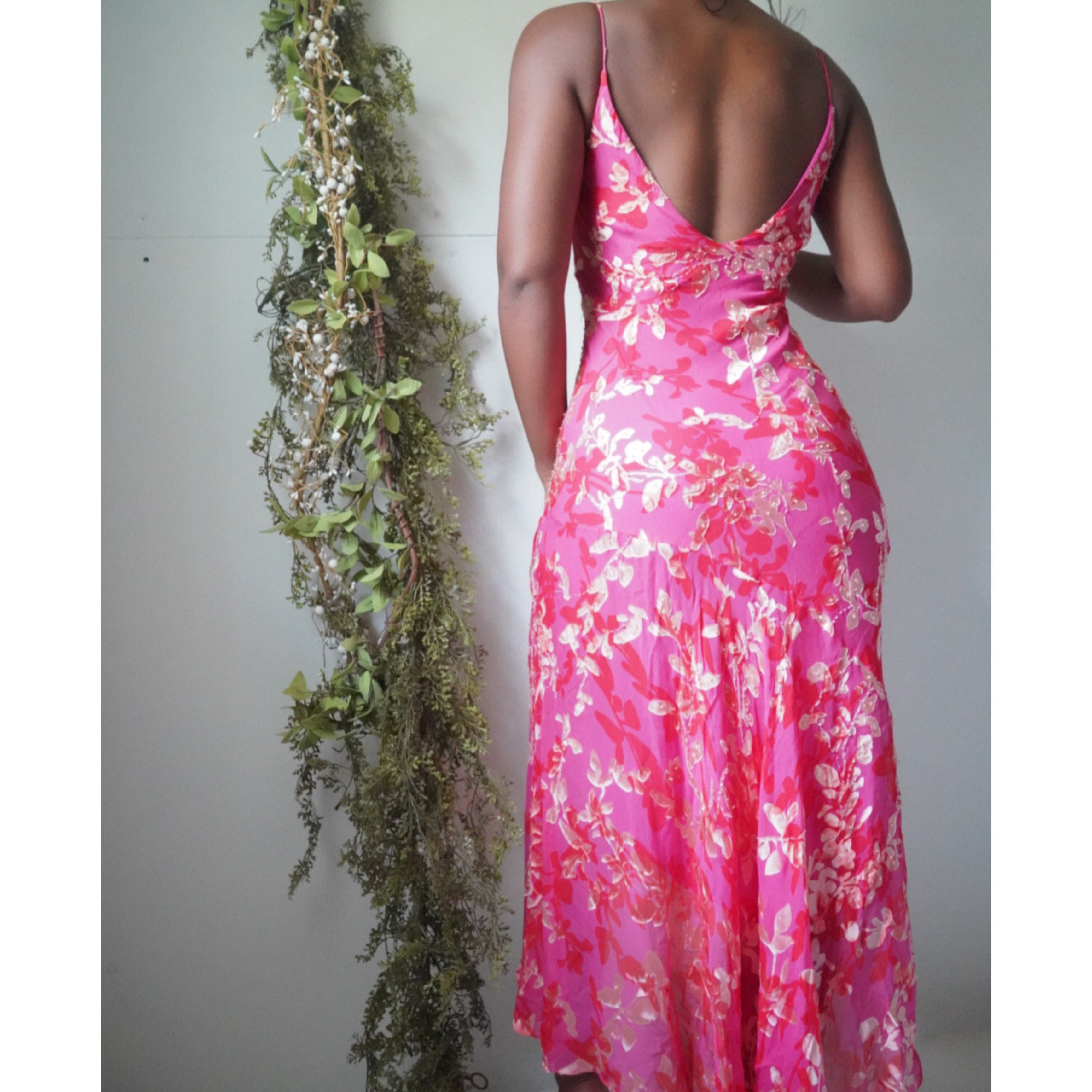 Tropical Pink Bead Detail Dress