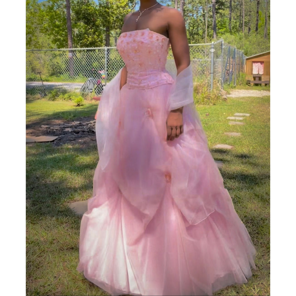 Strapless Fairy Princess Baby Pink Gown