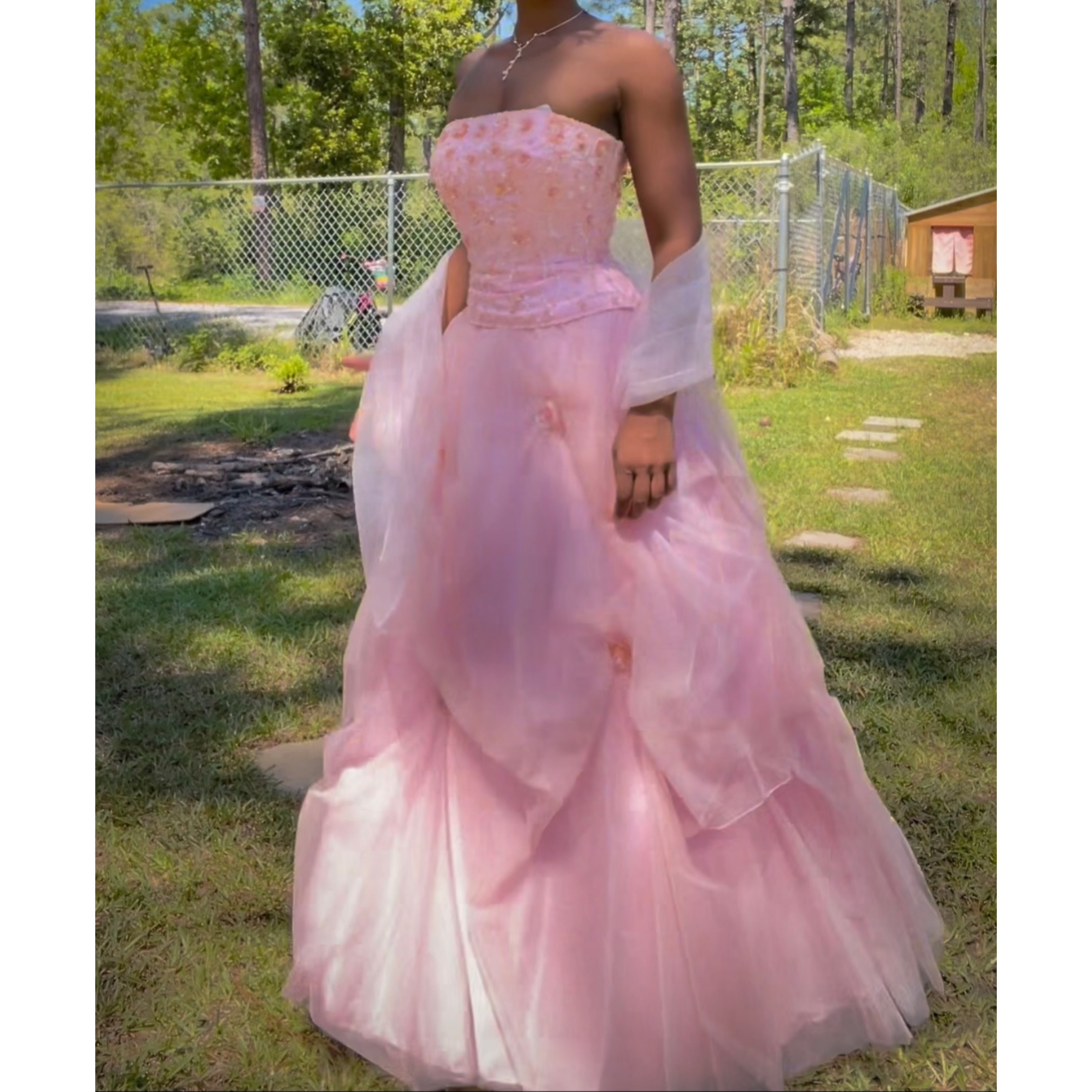 Strapless Fairy Princess Baby Pink Gown
