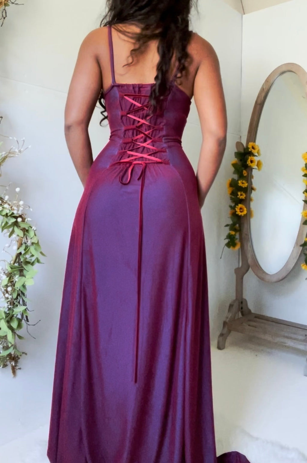 Handmade Layered Lace Up Gown